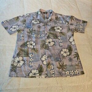 Royal Creations Hawaiian Shirt XL Blue/Lavender/Green
